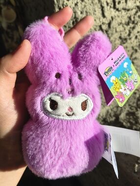 HK Kuromi x PEEPS Bunny Plush Backpack Purse Clip Keychain Easter NWT